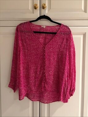 Joie - Fuchsia Speckled Blouse